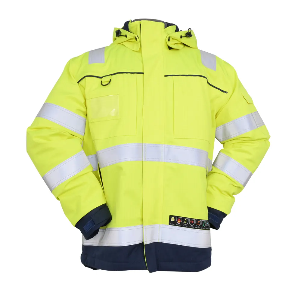 Hi-Vis Parka Jacket with reflective tape