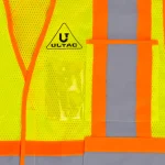 Hi-Vis Safety Vest fluorescent yellow reflective x-back