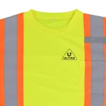 Short-Sleeve Safety T-Shirt neon yellow reflective stripes