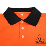 Reflective Work Shirt high visibility orange black polo