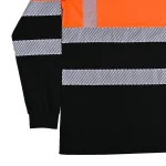 Hi-Vis Safety Polo orange black reflective long sleeve