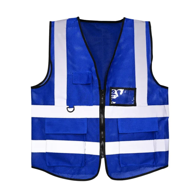 Hi-Vis Safety Vest blue mesh reflective work vest