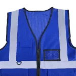 Hi-Vis Safety Vest blue mesh reflective work vest