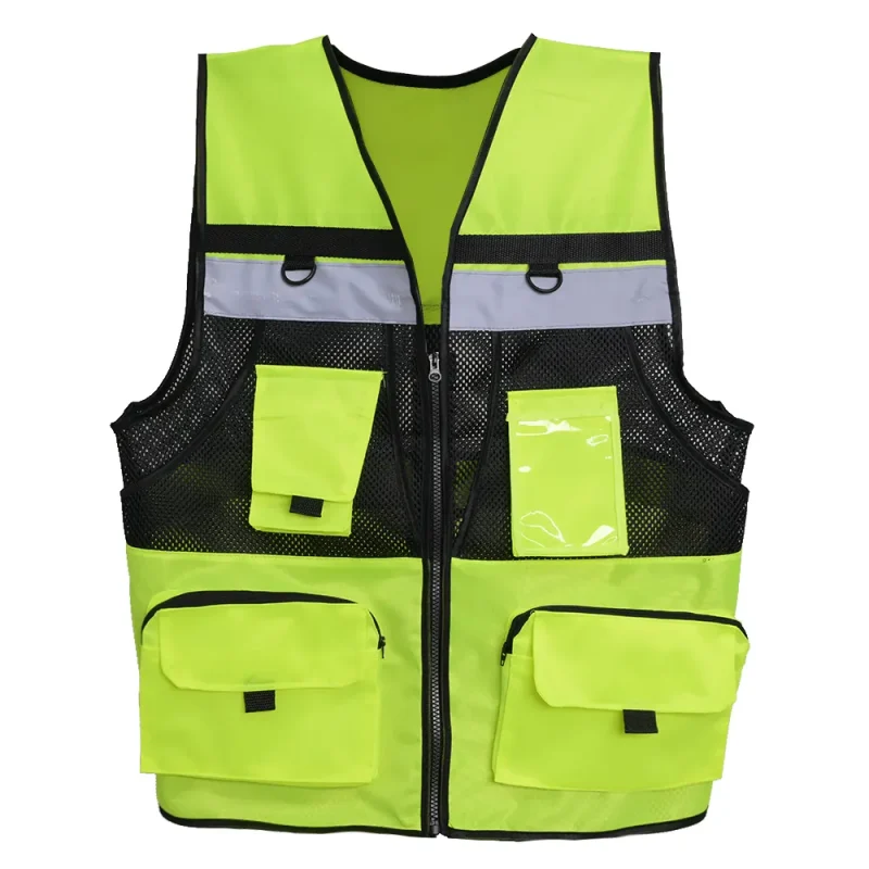 Hi-Vis Utility Safety Vest fluorescent lime reflective